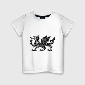Детская футболка хлопок с принтом Мифический дракон , 100% хлопок | круглый вырез горловины, полуприлегающий силуэт, длина до линии бедер | дракон | категория | мифический дракон | монстры | привидения и дьяволы