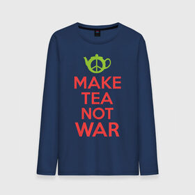 Мужской лонгслив хлопок с принтом Make tea not war , 100% хлопок |  | Тематика изображения на принте: keep calm | make tea not war | прикольные надписи | чай