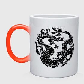 Кружка хамелеон с принтом Китайский древний дракон , керамика | меняет цвет при нагревании, емкость 330 мл | дракон | дьяволы | китайский дракон | китайский древний дракон | монстры | прикольные картинки