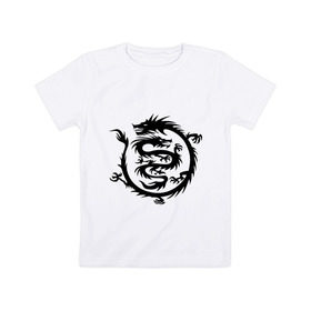 Детская футболка хлопок с принтом Двойной дракон , 100% хлопок | круглый вырез горловины, полуприлегающий силуэт, длина до линии бедер | двойной дракон | дракон | монстры | привидения и дьяволы | прикольные картинки