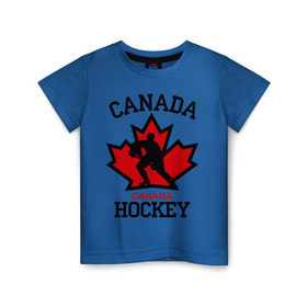 Детская футболка хлопок с принтом Канада хоккей (Canada Hockey) , 100% хлопок | круглый вырез горловины, полуприлегающий силуэт, длина до линии бедер | canada hockey | канада хоккей | лед | спорт | хоккей | шайба