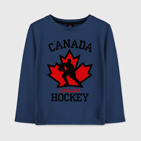 Детский лонгслив хлопок с принтом Канада хоккей (Canada Hockey) , 100% хлопок | круглый вырез горловины, полуприлегающий силуэт, длина до линии бедер | canada hockey | канада хоккей | лед | спорт | хоккей | шайба