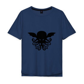Мужская футболка хлопок Oversize с принтом Ктулху , 100% хлопок | свободный крой, круглый ворот, “спинка” длиннее передней части | дьяволы | ктулху | монстры | море | осьминог | привидения