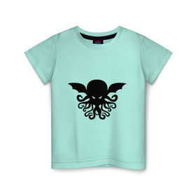 Детская футболка хлопок с принтом Ктулху , 100% хлопок | круглый вырез горловины, полуприлегающий силуэт, длина до линии бедер | дьяволы | ктулху | монстры | море | осьминог | привидения