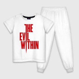 Детская пижама хлопок с принтом The Evil Within , 100% хлопок |  брюки и футболка прямого кроя, без карманов, на брюках мягкая резинка на поясе и по низу штанин
 | the evil within | зло | игры