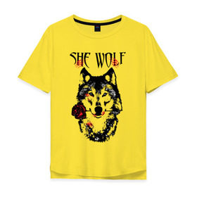Мужская футболка хлопок Oversize с принтом Модный дизайн - Настоящая Волчица , 100% хлопок | свободный крой, круглый ворот, “спинка” длиннее передней части | волк | волки | модный дизайн | настоящая волчица | прикольные картинки | роза | серый | цветы