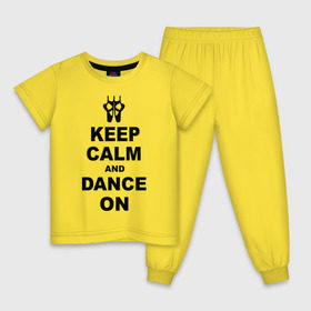 Детская пижама хлопок с принтом Keep calm and dance on , 100% хлопок |  брюки и футболка прямого кроя, без карманов, на брюках мягкая резинка на поясе и по низу штанин
 | keep calm | keep calm and dance on | балет | танцы