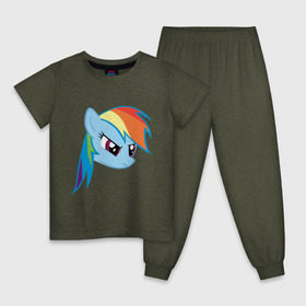 Детская пижама хлопок с принтом Rainbow Dash , 100% хлопок |  брюки и футболка прямого кроя, без карманов, на брюках мягкая резинка на поясе и по низу штанин
 | my little pony | rainbow dash | дружба   это чудо | мультфильм | пони | поняши | поняшки | радуга дэш