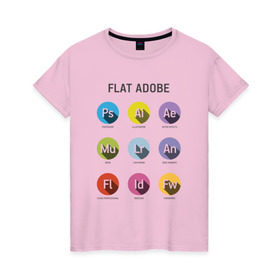 Женская футболка хлопок с принтом Flat Adobe , 100% хлопок | прямой крой, круглый вырез горловины, длина до линии бедер, слегка спущенное плечо | flat adobe | графика | графический дизайн | дизайнерам | профессии