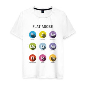 Мужская футболка хлопок с принтом Flat Adobe , 100% хлопок | прямой крой, круглый вырез горловины, длина до линии бедер, слегка спущенное плечо. | flat adobe | графика | графический дизайн | дизайнерам | профессии