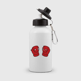 Бутылка спортивная с принтом Боксерская перчатка Тайсон , металл | емкость — 500 мл, в комплекте две пластиковые крышки и карабин для крепления | бокс | боксер | боксерская перчатка | спорт | тайсон