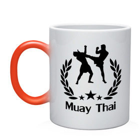 Кружка хамелеон с принтом Muay Thai (Тайский бокс) , керамика | меняет цвет при нагревании, емкость 330 мл | muay thai | бокс | спорт | тайский бокс