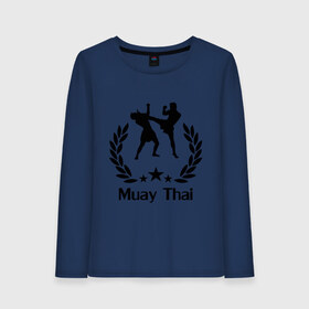 Женский лонгслив хлопок с принтом Muay Thai (Тайский бокс) , 100% хлопок |  | muay thai | бокс | спорт | тайский бокс