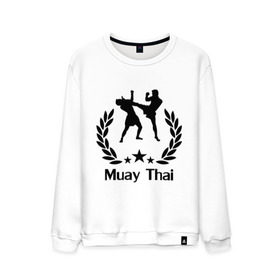 Мужской свитшот хлопок с принтом Muay Thai (Тайский бокс) , 100% хлопок |  | muay thai | бокс | спорт | тайский бокс