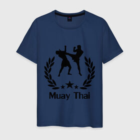 Мужская футболка хлопок с принтом Muay Thai (Тайский бокс) , 100% хлопок | прямой крой, круглый вырез горловины, длина до линии бедер, слегка спущенное плечо. | muay thai | бокс | спорт | тайский бокс