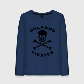 Женский лонгслив хлопок с принтом Orlando pirates Орландо Пираты , 100% хлопок |  | orlando pirates | кости | орландо пираты | спорт | футбол | череп