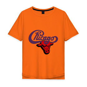 Мужская футболка хлопок Oversize с принтом Чикаго Булс Chicago bulls , 100% хлопок | свободный крой, круглый ворот, “спинка” длиннее передней части | Тематика изображения на принте: chicago bulls | swag | бык | чикаго булс