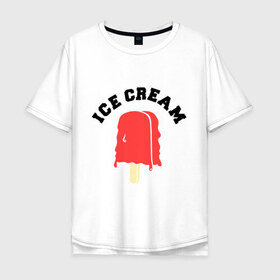Мужская футболка хлопок Oversize с принтом Мороженое Ice Cream , 100% хлопок | свободный крой, круглый ворот, “спинка” длиннее передней части | 