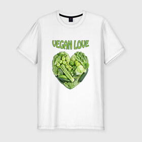 Мужская футболка премиум с принтом Вегетарианцы - Я никого не ем! , 92% хлопок, 8% лайкра | приталенный силуэт, круглый вырез ворота, длина до линии бедра, короткий рукав | vegan | вегетарианцы | капуста | луг | овощи | я никого не ем | яблоко