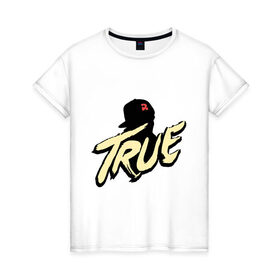 Женская футболка хлопок с принтом Тру True Правда , 100% хлопок | прямой крой, круглый вырез горловины, длина до линии бедер, слегка спущенное плечо | 