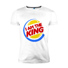 Мужская футболка премиум с принтом Я король , 92% хлопок, 8% лайкра | приталенный силуэт, круглый вырез ворота, длина до линии бедра, короткий рукав | хот  дог | цари и богини | я король