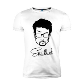 Мужская футболка премиум с принтом Snailkick , 92% хлопок, 8% лайкра | приталенный силуэт, круглый вырез ворота, длина до линии бедра, короткий рукав | snailkick | youtube | блоггер | блогер | видеоблоггер | видеоблогер | снэйлкик | ютьюб