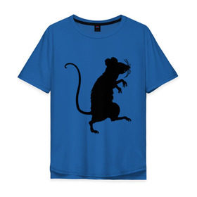 Мужская футболка хлопок Oversize с принтом Силуэт крысы , 100% хлопок | свободный крой, круглый ворот, “спинка” длиннее передней части | животные | крыса | мышь | силуэт крысы | хомяк