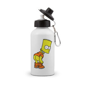 Бутылка спортивная с принтом Барт Симпсон Simpson , металл | емкость — 500 мл, в комплекте две пластиковые крышки и карабин для крепления | барт симпсон simpson | симпсоны