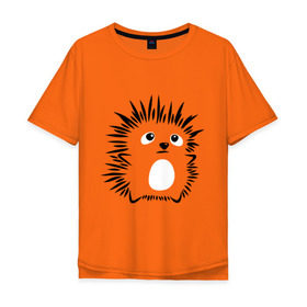 Мужская футболка хлопок Oversize с принтом Колючий ёжик , 100% хлопок | свободный крой, круглый ворот, “спинка” длиннее передней части | ежик в тумане | животные | колючий ёжик | колючки