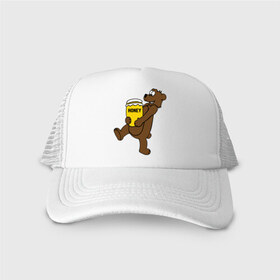 Кепка тракер с сеткой с принтом Медведь с медом , трикотажное полотно; задняя часть — сетка | длинный козырек, универсальный размер, пластиковая застежка | Тематика изображения на принте: животные | медведь с медом медведь мед | сладкое