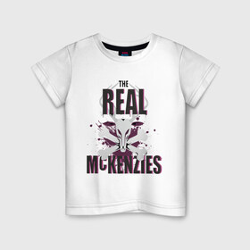 Детская футболка хлопок с принтом The real McKenzies (брызги) , 100% хлопок | круглый вырез горловины, полуприлегающий силуэт, длина до линии бедер | 