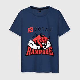 Мужская футболка хлопок с принтом Dota 2 Rampage Дота , 100% хлопок | прямой крой, круглый вырез горловины, длина до линии бедер, слегка спущенное плечо. | dota 2 rampage дота | dota2 | бык | игры