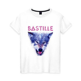 Женская футболка хлопок с принтом Bastille , 100% хлопок | прямой крой, круглый вырез горловины, длина до линии бедер, слегка спущенное плечо | bastille | pop rock | rock | альтернатива | волк | злой волк | инди рок | музыка | поп рок | рок