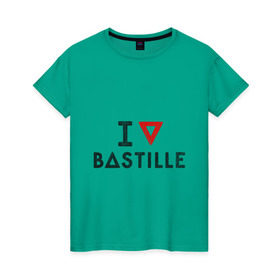 Женская футболка хлопок с принтом Bastille , 100% хлопок | прямой крой, круглый вырез горловины, длина до линии бедер, слегка спущенное плечо | bastille | pop rock | rock | альтернатива | инди рок | музыка | поп рок | рок | сердце | треугольник | я люблю