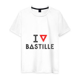 Мужская футболка хлопок с принтом Bastille , 100% хлопок | прямой крой, круглый вырез горловины, длина до линии бедер, слегка спущенное плечо. | Тематика изображения на принте: bastille | pop rock | rock | альтернатива | инди рок | музыка | поп рок | рок | сердце | треугольник | я люблю