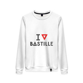 Женский свитшот хлопок с принтом Bastille , 100% хлопок | прямой крой, круглый вырез, на манжетах и по низу широкая трикотажная резинка  | bastille | pop rock | rock | альтернатива | инди рок | музыка | поп рок | рок | сердце | треугольник | я люблю