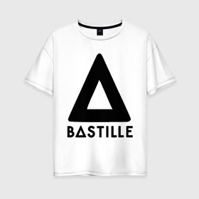 Женская футболка хлопок Oversize с принтом Bastille , 100% хлопок | свободный крой, круглый ворот, спущенный рукав, длина до линии бедер
 | bastille | kubana | rock | кубана | музыка | подарок | рок | треугольник