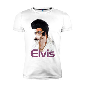 Мужская футболка премиум с принтом Elvis , 92% хлопок, 8% лайкра | приталенный силуэт, круглый вырез ворота, длина до линии бедра, короткий рукав | Тематика изображения на принте: 