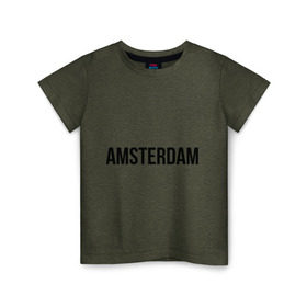 Детская футболка хлопок с принтом Amsterdam , 100% хлопок | круглый вырез горловины, полуприлегающий силуэт, длина до линии бедер | amsterdam | амстердам | голландия | туристические