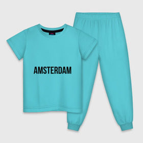 Детская пижама хлопок с принтом Amsterdam , 100% хлопок |  брюки и футболка прямого кроя, без карманов, на брюках мягкая резинка на поясе и по низу штанин
 | amsterdam | амстердам | голландия | туристические