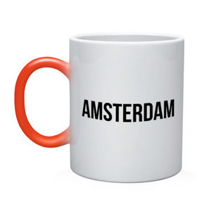 Кружка хамелеон с принтом Amsterdam , керамика | меняет цвет при нагревании, емкость 330 мл | amsterdam | амстердам | голландия | туристические