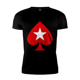 Мужская футболка премиум с принтом Покер Пики Poker Stars , 92% хлопок, 8% лайкра | приталенный силуэт, круглый вырез ворота, длина до линии бедра, короткий рукав | игры | карты | покер | покер пики poker stars
