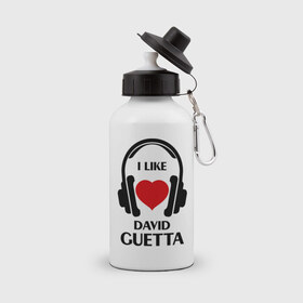 Бутылка спортивная с принтом Мне нравится David Guetta , металл | емкость — 500 мл, в комплекте две пластиковые крышки и карабин для крепления | Тематика изображения на принте: david guetta | dj | rnb | клубные | мне нравится | музыка | сердечко
