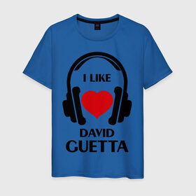 Мужская футболка хлопок с принтом Мне нравится David Guetta , 100% хлопок | прямой крой, круглый вырез горловины, длина до линии бедер, слегка спущенное плечо. | david guetta | dj | rnb | клубные | мне нравится | музыка | сердечко