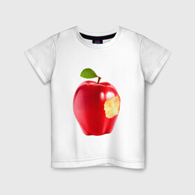 Детская футболка хлопок с принтом В яблочко! , 100% хлопок | круглый вырез горловины, полуприлегающий силуэт, длина до линии бедер | apple | в яблочко | любовь | яблоко