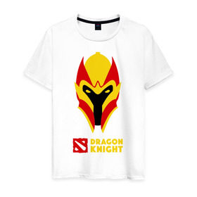 Мужская футболка хлопок с принтом Dragon Knight Dota 2 Дк Dk , 100% хлопок | прямой крой, круглый вырез горловины, длина до линии бедер, слегка спущенное плечо. | dota 2 дк dk | dragon | knight | игры | шлем