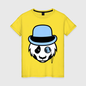 Женская футболка хлопок с принтом Панда из высшего света , 100% хлопок | прямой крой, круглый вырез горловины, длина до линии бедер, слегка спущенное плечо | 