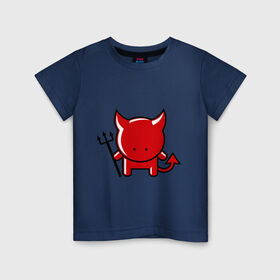 Детская футболка хлопок с принтом Маленький красный чертёнок , 100% хлопок | круглый вырез горловины, полуприлегающий силуэт, длина до линии бедер | дьяволы | красный | маленький | монстры | привидения | черт | чертёнок