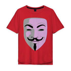 Мужская футболка хлопок Oversize с принтом Маска Гая Фокса , 100% хлопок | свободный крой, круглый ворот, “спинка” длиннее передней части | vendetta | вендетта | гай | маска | позитив | смайлы | тбили | теплый маска | фокс