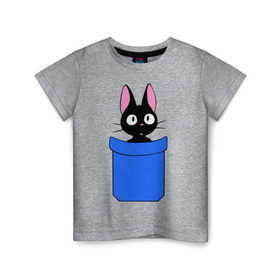 Детская футболка хлопок с принтом Котенок в кармане , 100% хлопок | круглый вырез горловины, полуприлегающий силуэт, длина до линии бедер | карман | киса | кот | котенок в кармане | кошки | мурка | усы | уши